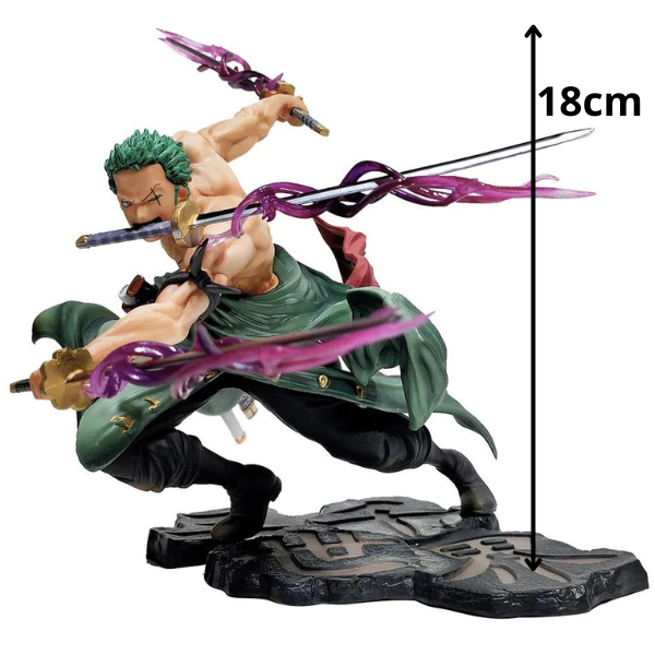 Action Figure do One Piece - Roronoa Zoro - 18cm - Edição Especial com Efeitos