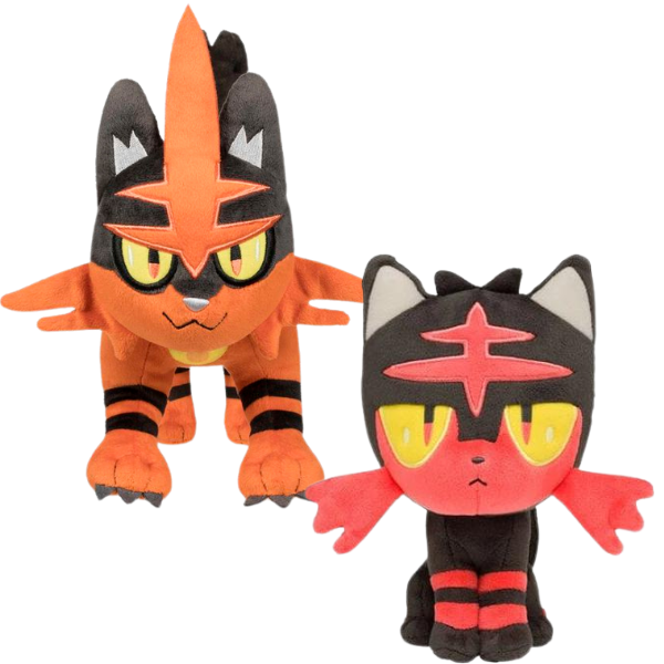 Boneco de Pelucia do Pokémon - Torracat e Litten  - 19cm~21cm