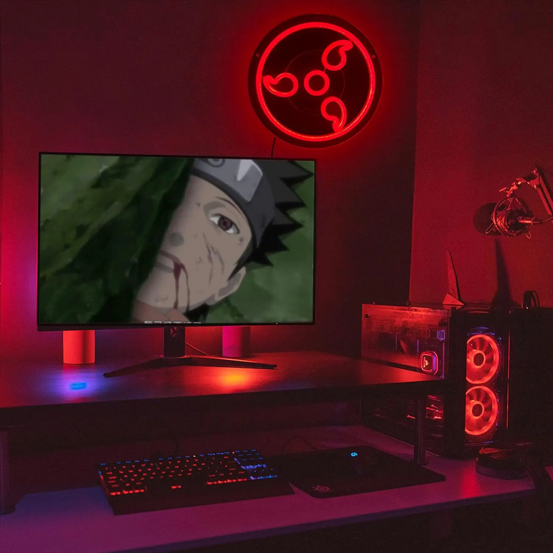 Placa Iluminaria Neon - Sharingan dos Uchiha - Emina Shop Online