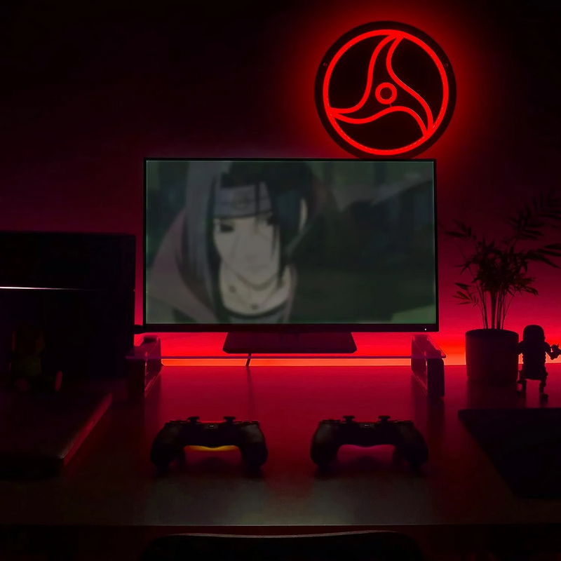 Placa Iluminaria Neon - Mangekyou Sharingan Uchiha Itachi - Emina Shop Online