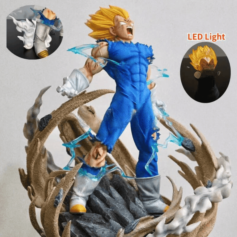 Action Figure - Dragon-Ball Vegeta Super Sayajin Figura Auto-destruição Majin 27cm - Emina Shop Online