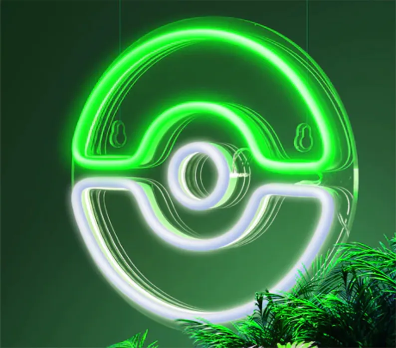 Placa Iluminaria Neon - Pokéball do Pokémon - Emina Shop Online