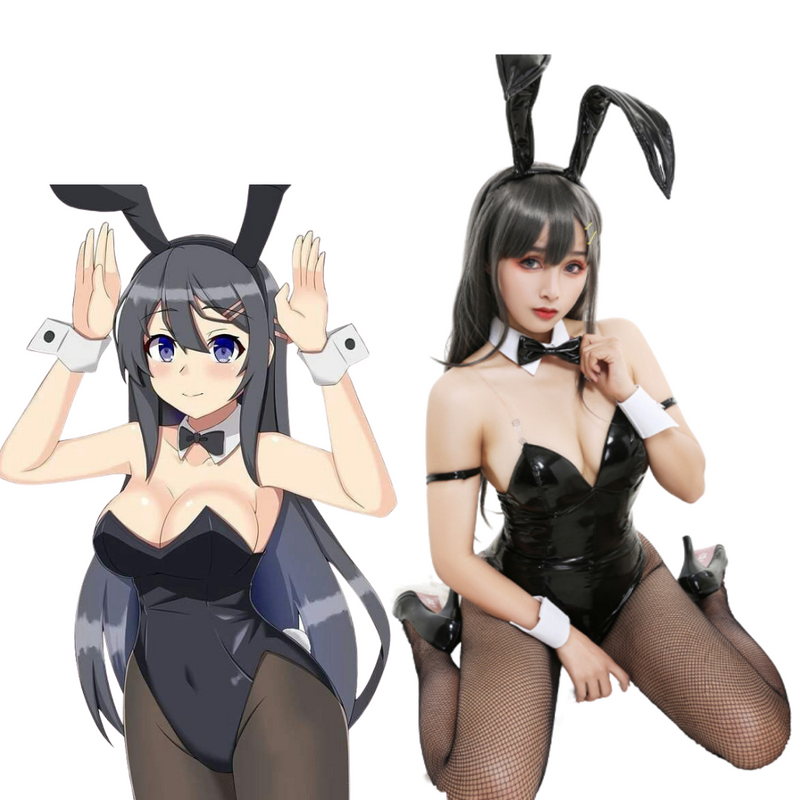 Cosplay Rascal Does Not Dream of Bunny Girl Senpai - Sakurajima Mai Fantasia de Coelhinho Sexy - Emina Shop Online