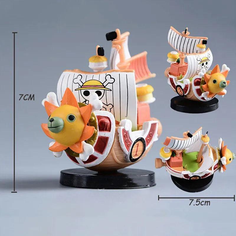 Action Figures - One Piece Navios Going Merry, Thousand Sunny e o Navio da Marinha 7cm - Emina Shop Online